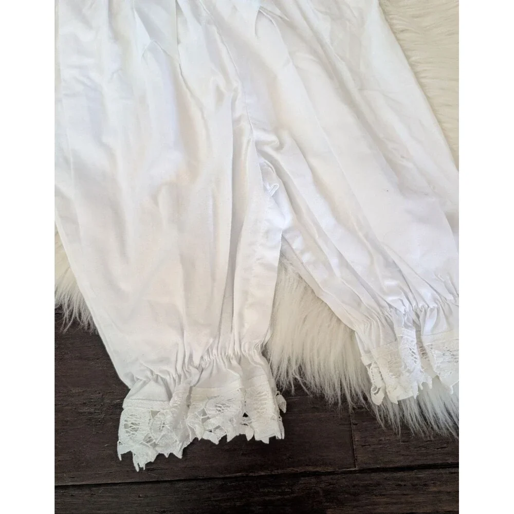 Handmade Vintage Style Baptism Baptismal Jumpsuit Bloomers Cotton Lace 4T